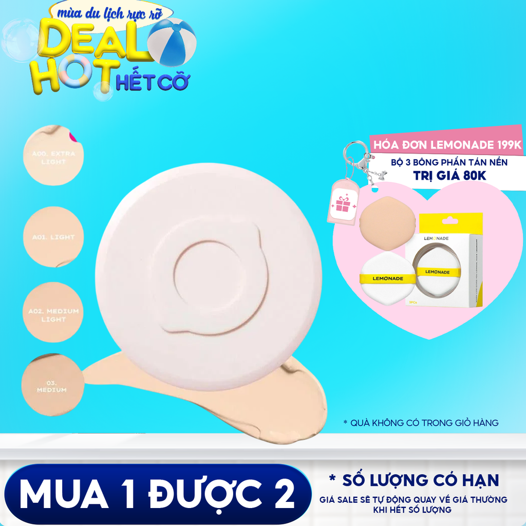 Phấn Nước Kiềm Dầu, Che Phủ Tốt Lemonade Supper Matte Cushion SPF50+/PA+++ 15g