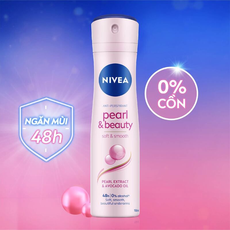 Xịt Ngăn Mùi Nivea Ngọc Trai Anti-Perspirant Spray Pearl & Beauty 150ml