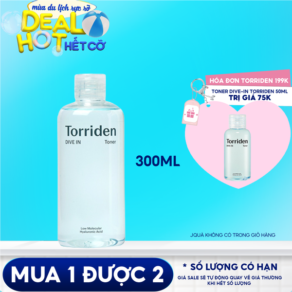 Nước Hoa Hồng Dưỡng Ẩm, Làm Dịu Da Tức Thì Torriden Dive-In Low Molecular Hyaluronic Acid Toner 300ml