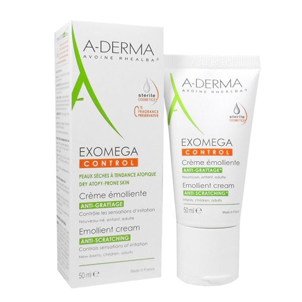 Kem Dưỡng Ẩm A-Derma Chuyên Biệt Dành Cho Da Khô, Viêm Da Cơ Địa Exomega Control Emollient Cream 50ml