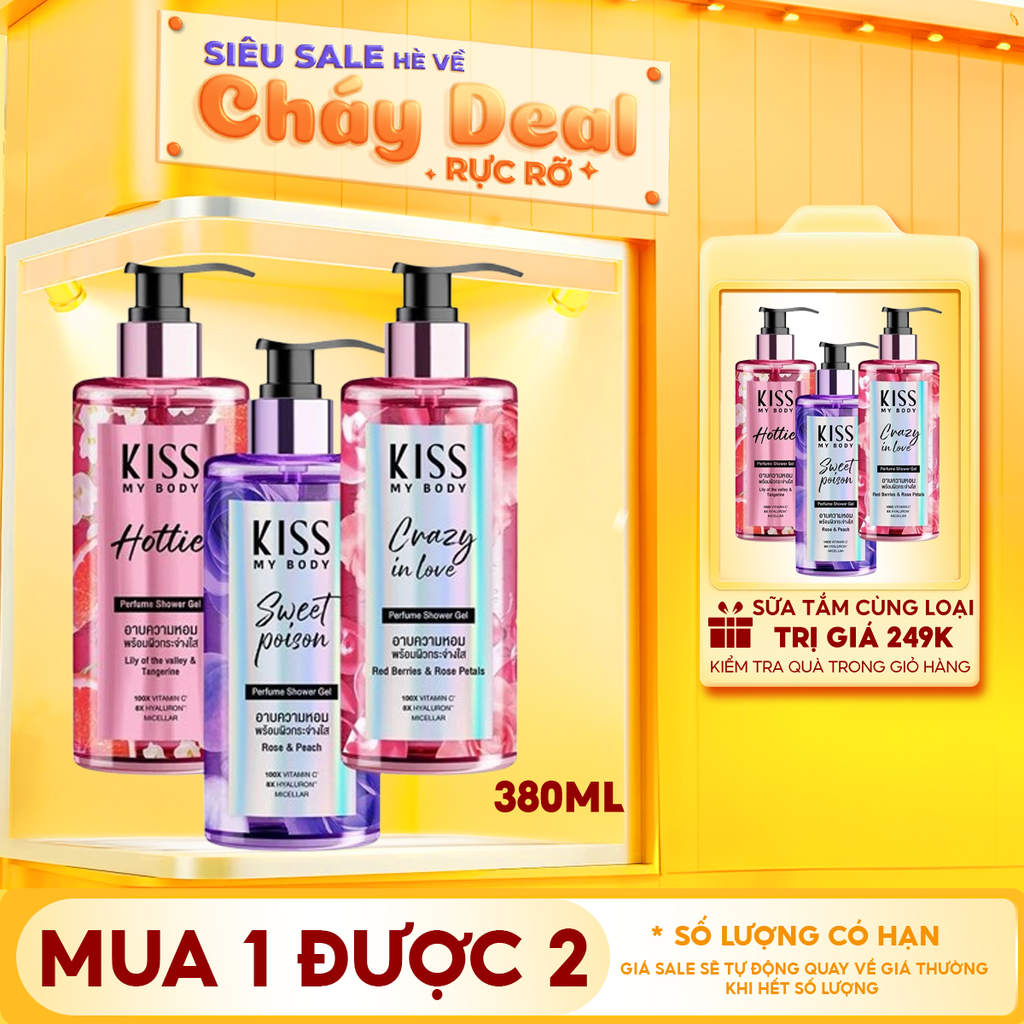 Sữa Tắm Kiss My Body Sạch Sâu Hương Nước Hoa Perfume Shower Gel 380ml