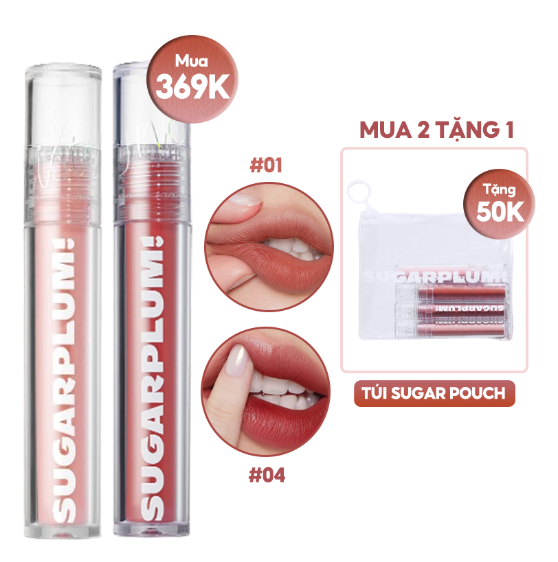 [SUGARPLUM BY OFÉLIA] Son Tint Lì Siêu Nhẹ Môi OFÉLIA Sugarplum MistyNow Blurring Tint 3.8g