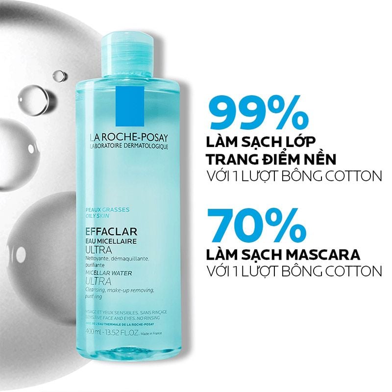 Nước Tẩy Trang La Roche-Posay Dành Cho Da Dầu Mụn, Da Nhạy Cảm Effaclar Eau Micellaire Ultra