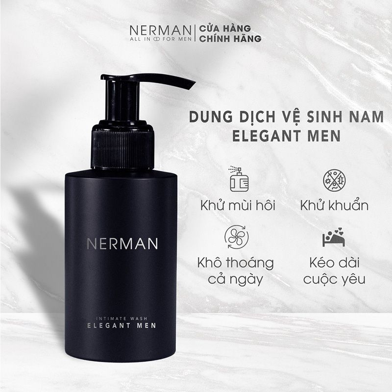 Dung Dịch Vệ Sinh Nam Nerman Perfume Intimate Wash Elegant Men 100ml (Che tên sản phẩm khi giao hàng)