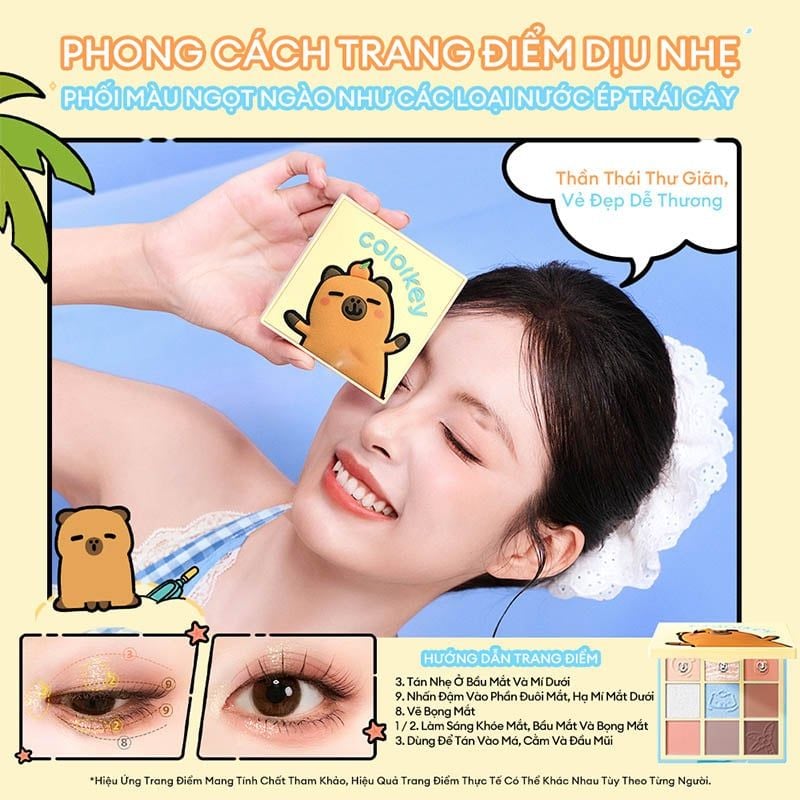 Bảng Phấn Mắt 9 Ô Màu Colorkey Orange Capybara Nine Shades Eyeshadow Palette 13.5g