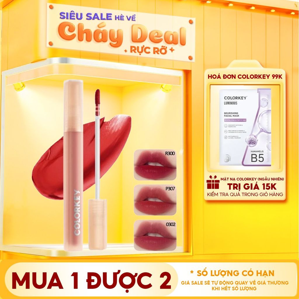 Son Kem Lì Siêu Mịn Môi Colorkey Soft Matte Water Tint