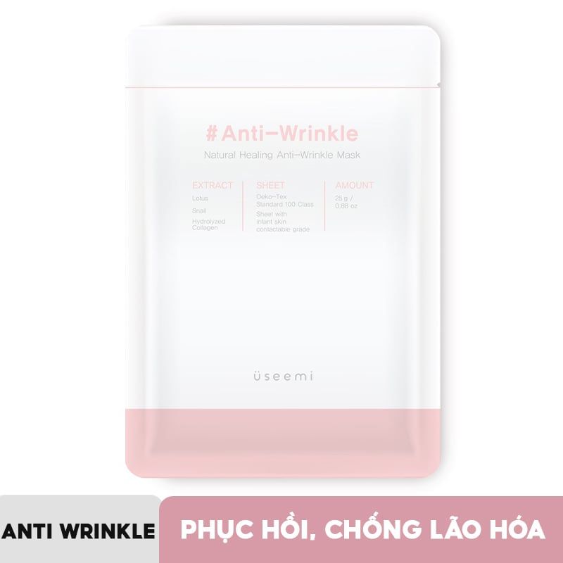 [4 GIẢI PHÁP] Mặt Nạ Giấy Dưỡng Ẩm, Ngăn Lão Hóa, Làm Dịu Da Chiết Xuất Từ Thiên Nhiên USEEMI Natural Healing Mask 25g