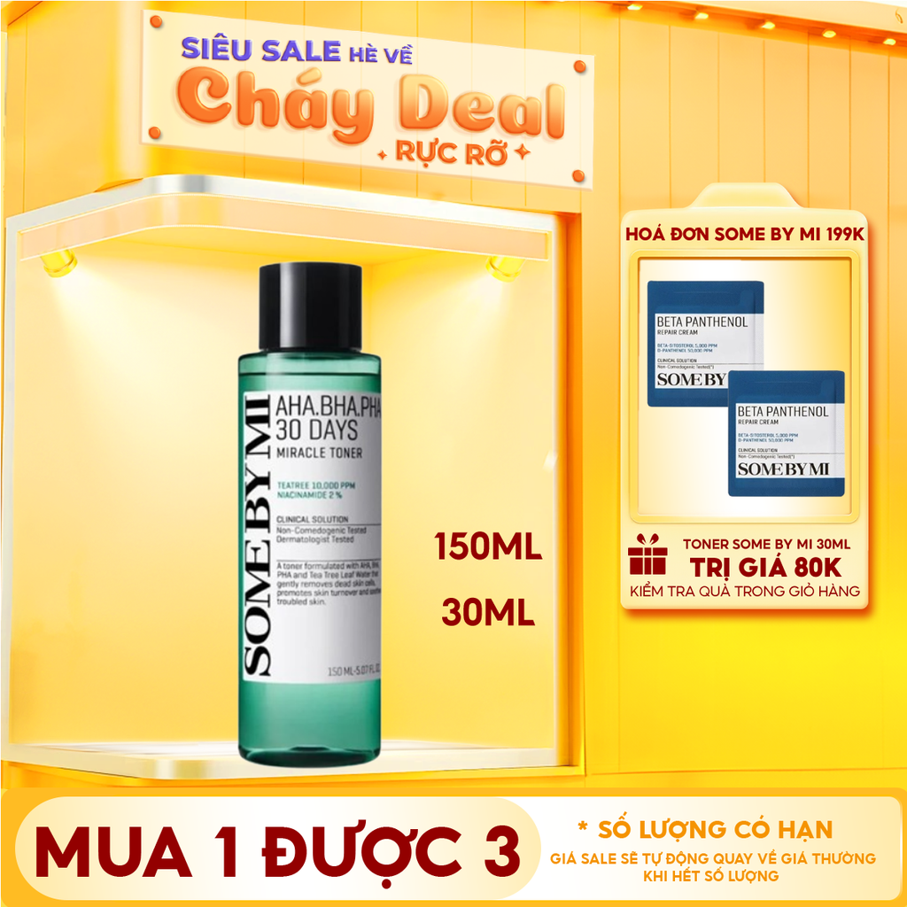 Nước Hoa Hồng Some By Mi Làm Sạch Da, Tẩy Da Chết, Cải Thiện Da Mụn Hàn Quốc Toner AHA