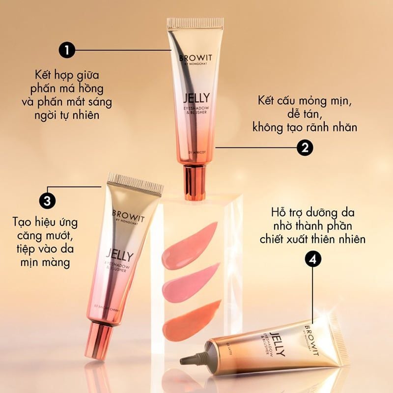 Kem Má Hồng Và Phấn Mắt Browit Jelly Eyeshadow & Blusher 10g