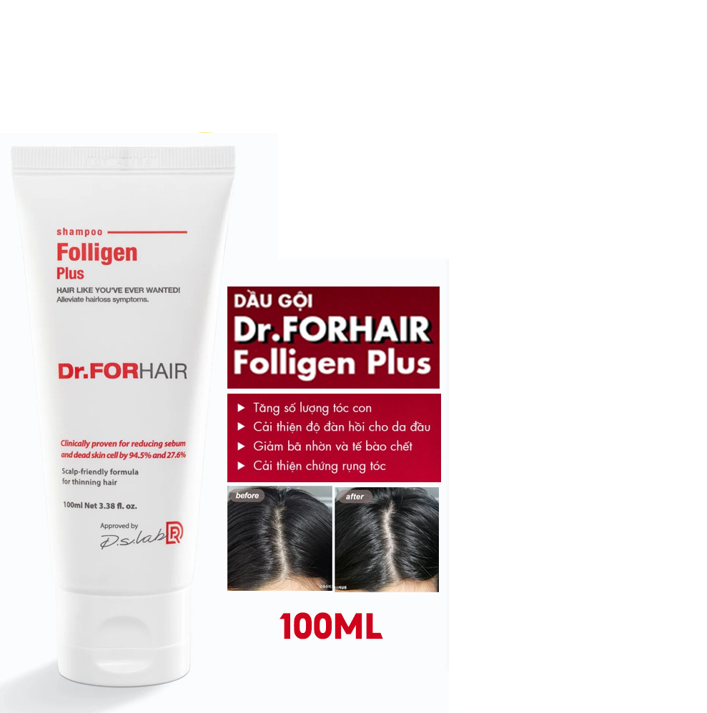 Dầu Gội Dr.FORHAIR Hỗ Trợ Giảm Rụng Tóc, Giảm Dầu Folligen Plus Shampoo 100ml