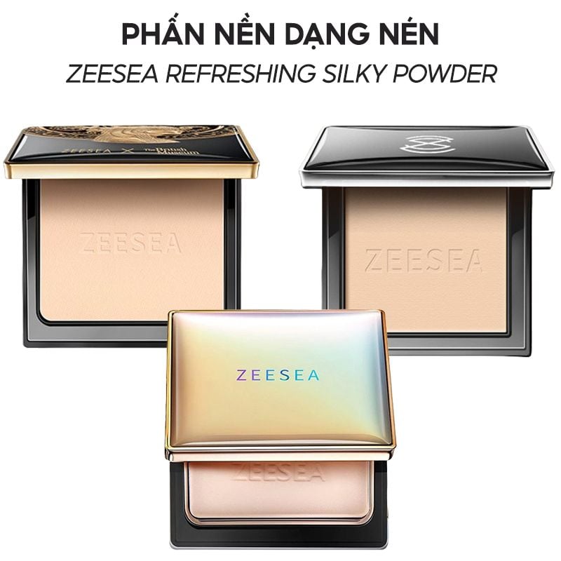 Phấn Nền Dạng Nén Kiềm Dầu, Chống Nước Zeesea Refreshing Silky Powder 8g