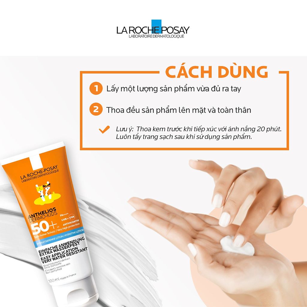 Kem Chống Nắng Dạng Sữa Dành Cho Trẻ Em La Roche-Posay Anthelios Dermo-Pediatrics Hydrating Lotion SPF50+ 100ml (hàng sắp về)