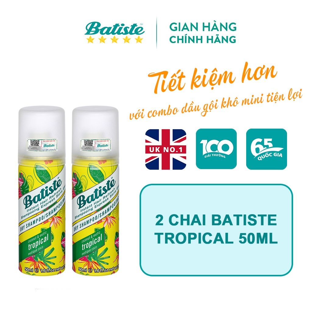 Dầu Gội Khô Giúp Làm Sạch, Tóc Bồng Bềnh Batiste Dry Shampoo 50ml - CHERRY
