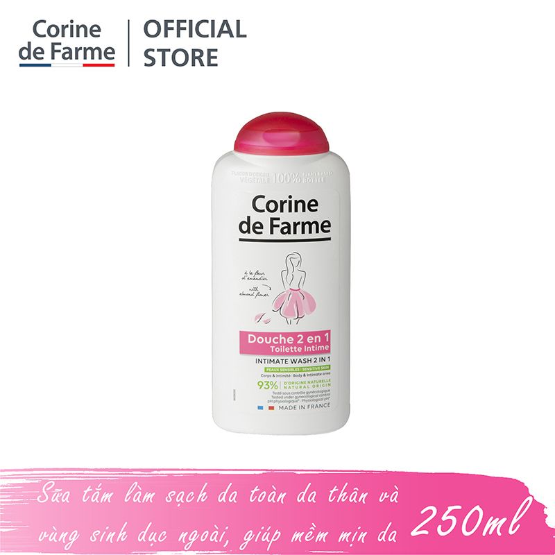 Sữa Tắm Làm Sạch Nhẹ Nhàng Cơ Thể Và Vùng Kín Corine De Farme Shower Gel 250ml