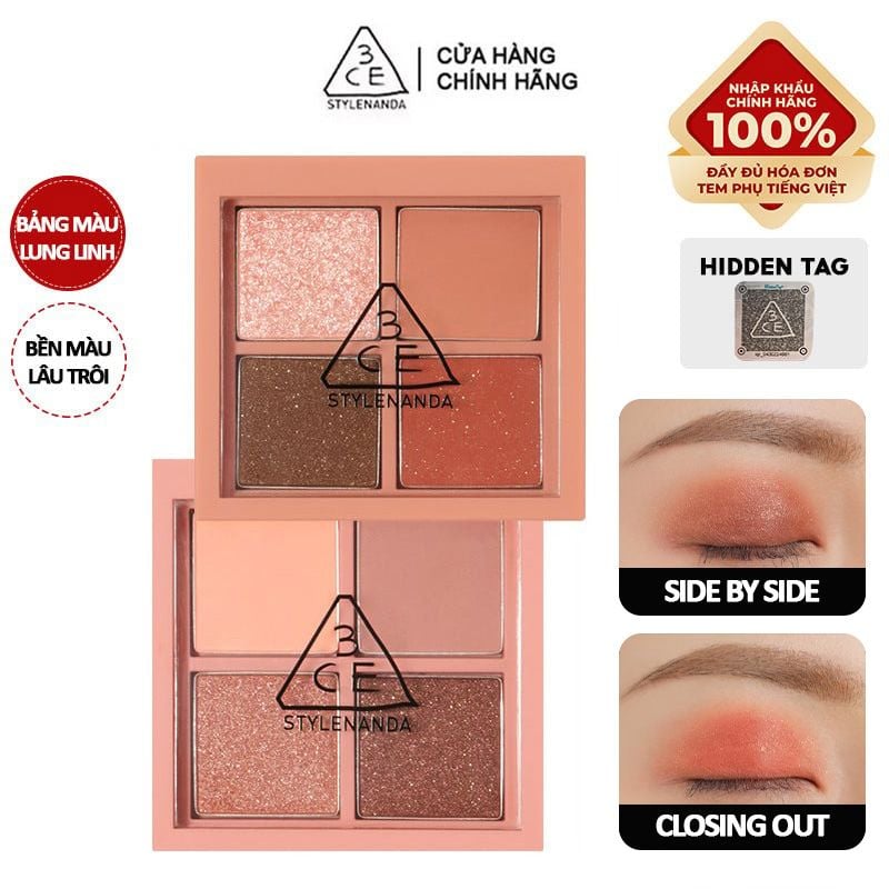 Bảng Phấn Mắt 4 Màu Siêu Lung Linh 3CE Mini Multi Eye Color Palette