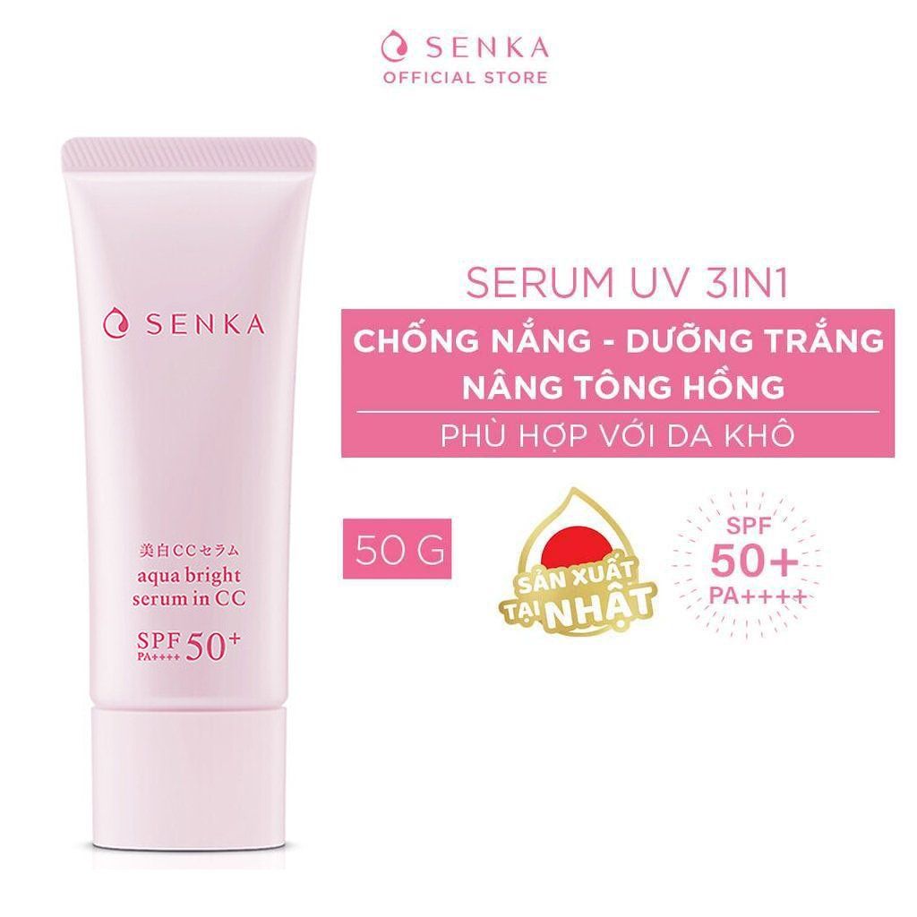 Serum Chống Nắng, Nâng Tông, Dưỡng Trắng Da Senka Aqua Bright Serum In CC SPF50+/PA++++ 40g