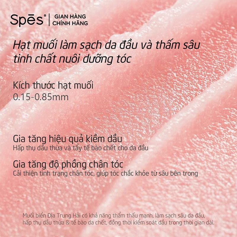 Dầu Gội Tẩy Tế Bào Chết SPES Muối Biển Làm Sạch Sâu, Hỗ trợ Giảm Gàu, Tóc Bồng Bềnh Sea Salt Cream For Scalp 280g