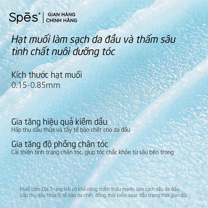 Dầu Gội Tẩy Tế Bào Chết SPES Muối Biển Làm Sạch Sâu, Hỗ trợ Giảm Gàu, Tóc Bồng Bềnh Sea Salt Cream For Scalp 280g