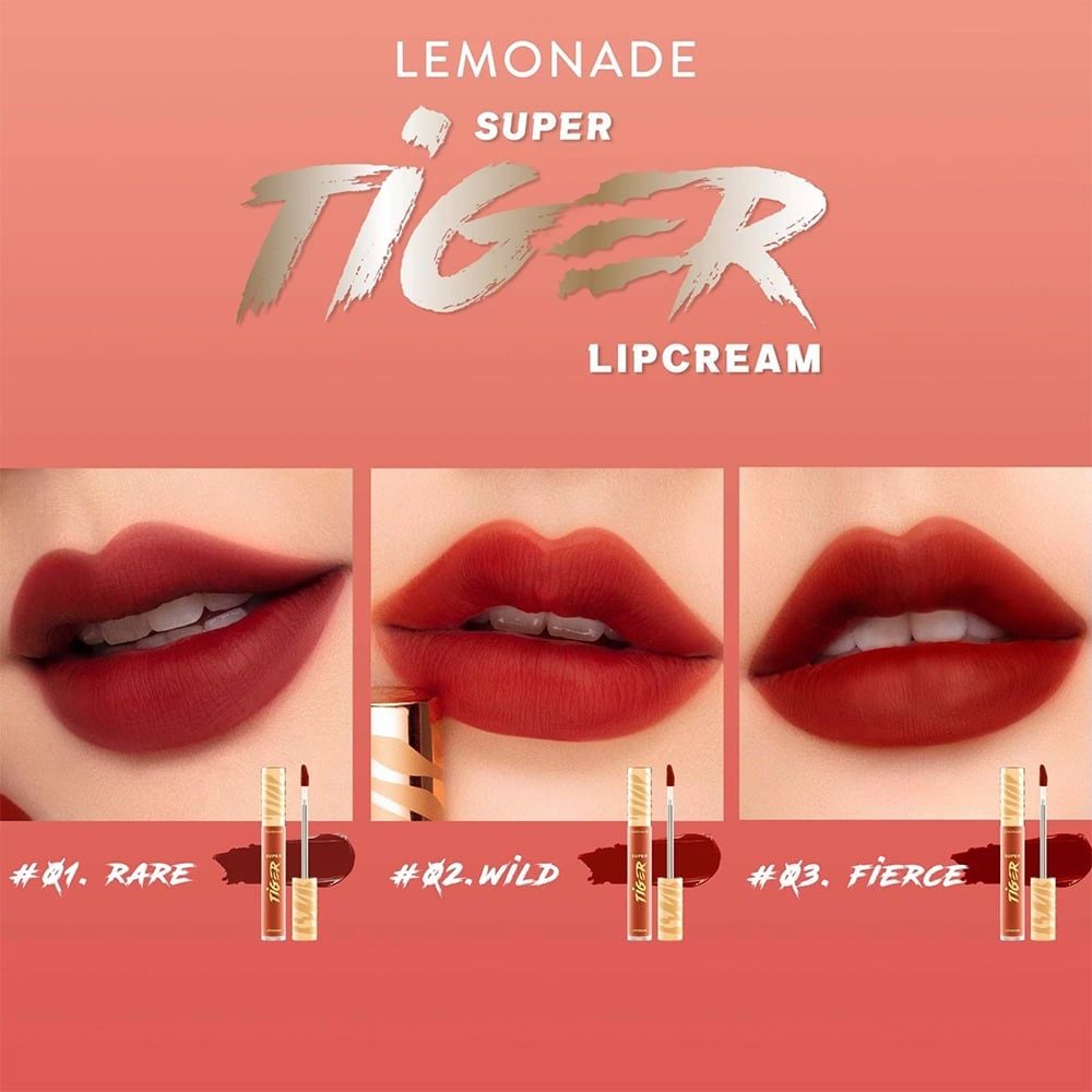 Son Kem Lì, Mịn Mượt Nhẹ Môi Lemonade Supertiger Lipcream 5g #02 WILD