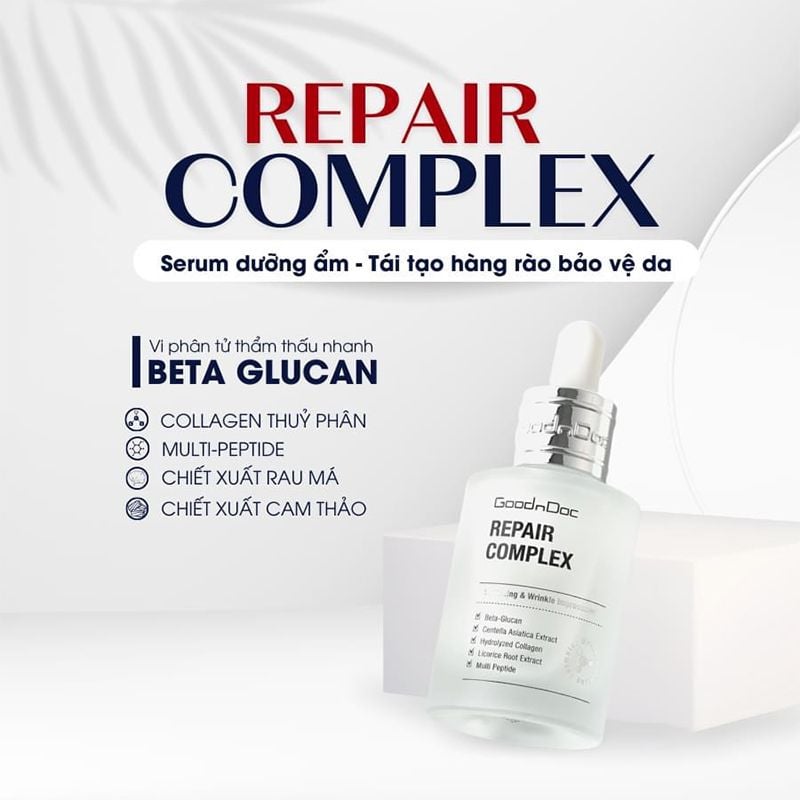 Serum GoodnDoc Dưỡng Ẩm, Làm Dịu Và Phục Hồi Da, Ngăn Ngừa lão Hóa Repair Complex 30ml