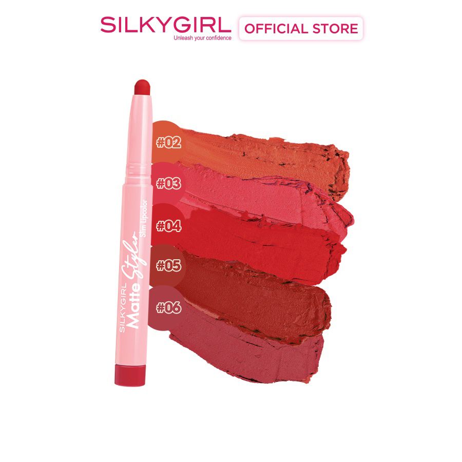 Son Bút Chì Mịn Lì, Lên Màu Chuẩn, Lâu Trôi Silkygirl Matte Styler Slim Lipcolor 1.4g