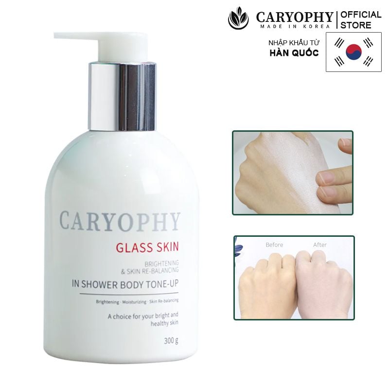 Kem Dưỡng Caryophy Hỗ Trợ Làm Sáng Da, Nâng Tông Da Glass Skin In Shower Body Tone-Up Cream 300g