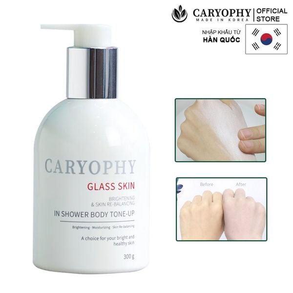 Kem Dưỡng Hỗ Trợ Làm Sáng Da, Nâng Tông Da Caryophy Glass Skin In Shower Body Tone-Up Cream 300g