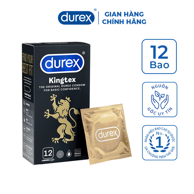 [HỘP 3 CÁI] Bao Cao Su Durex Kingtex Condoms (Che tên sản phẩm khi giao hàng)