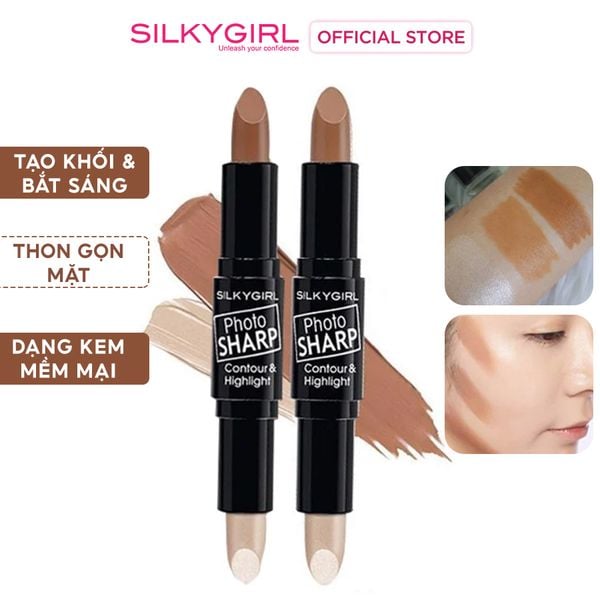  Thỏi Tạo Khối Và Highlight Silkygirl Đa Năng Photo Sharp Contour & Highlight 8g 