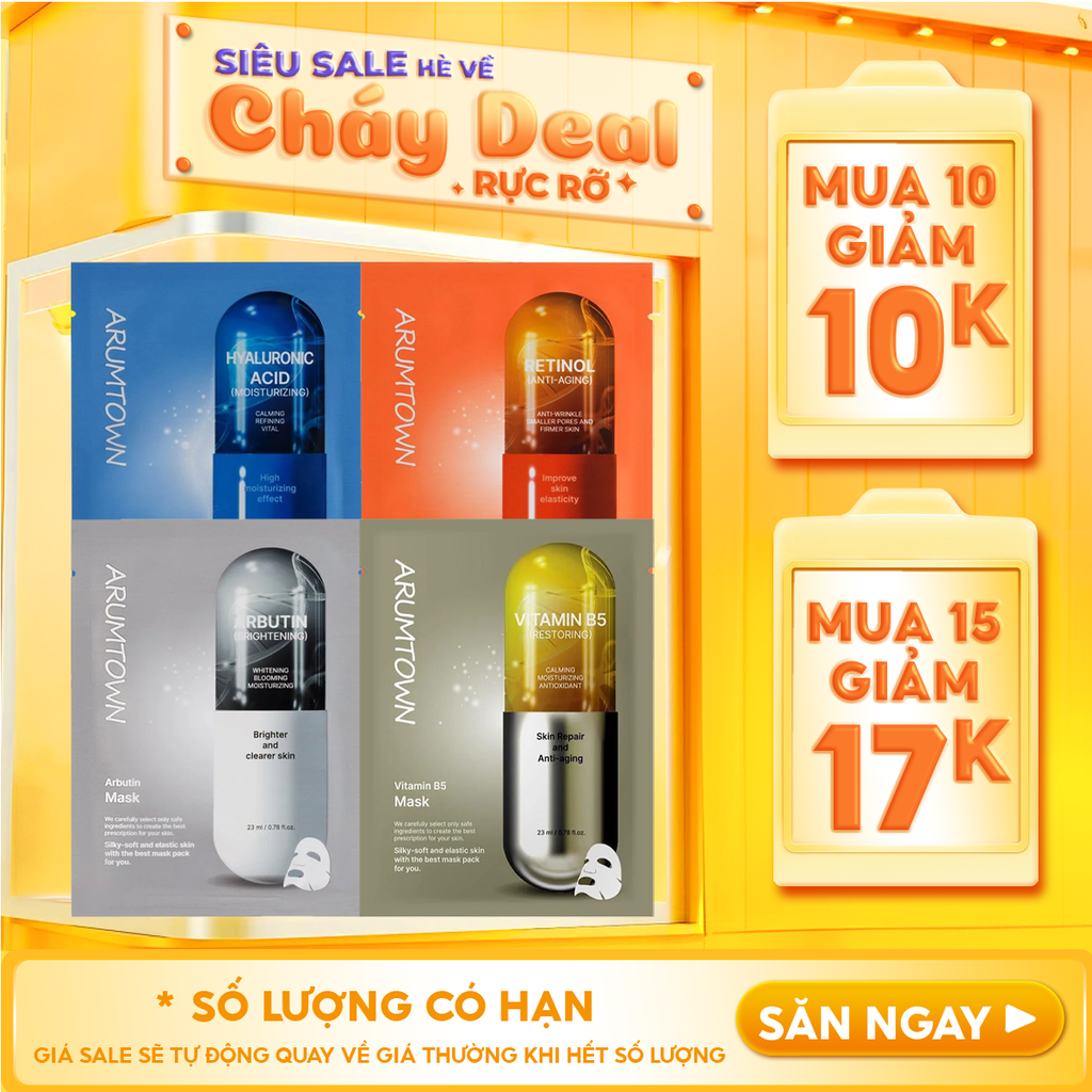Mặt Nạ Cấp Ẩm, Hỗ Trợ Dưỡng Sáng, Làm Đều Màu Da Arumtown Mask 23ml