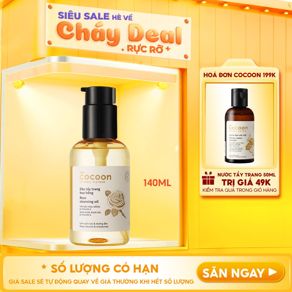 Dầu Tẩy Trang Cocoon Tinh Dầu Hoa Hồng Chưng Cất Rose Cleansing Oil