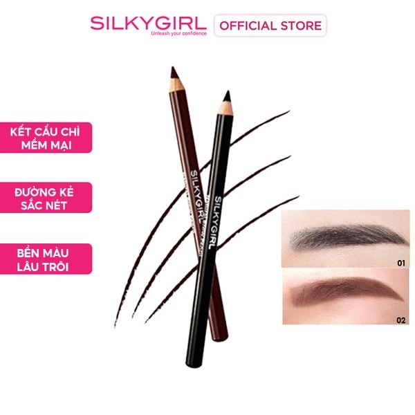 Chì Kẻ Mày Cho Đường Nét Tự Nhiên, Lâu Trôi Silkygirl Natural Brow Pencil 1.14g