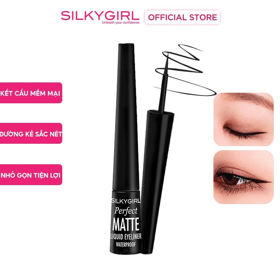 Bút Kẻ Mắt Nước Siêu Lì, Chống Lem Silkygirl Perfect Matte Liquid Eyeliner Waterproof 2.5ml