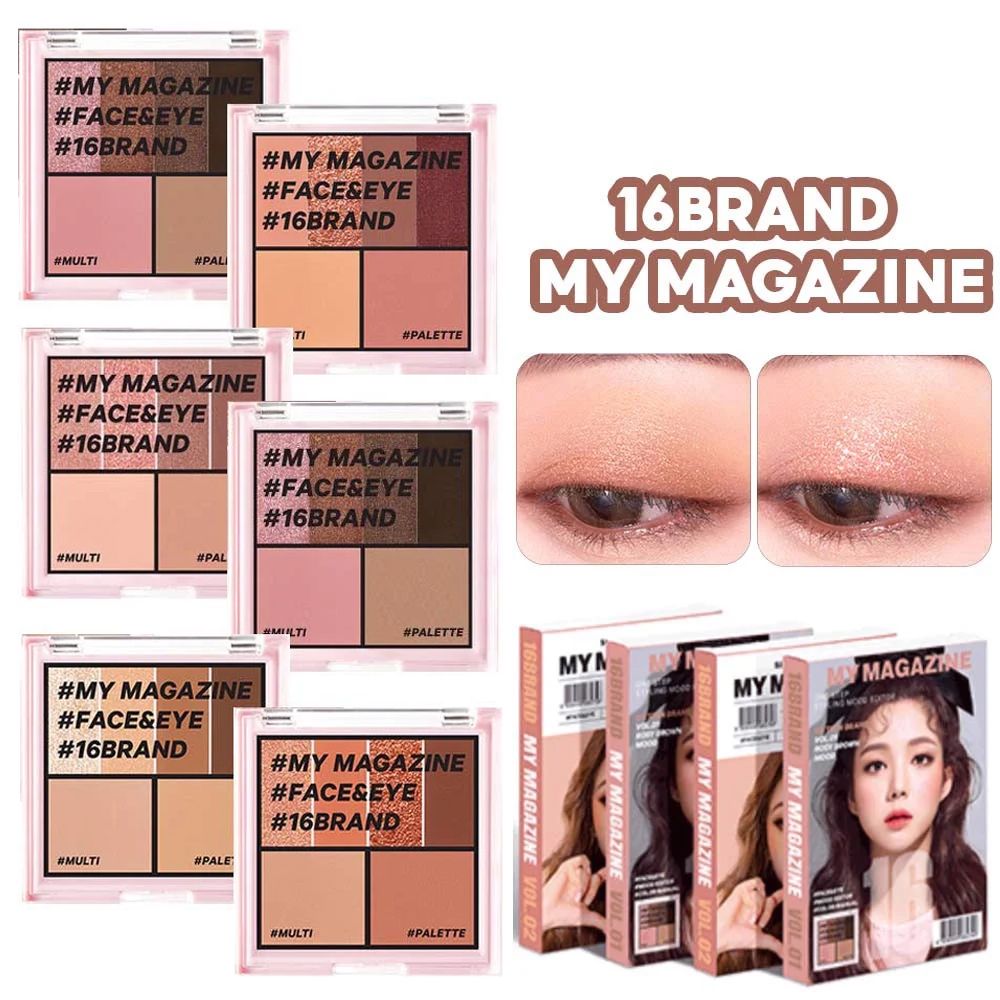 [FACE & EYE 6 IN 1] Bảng Phấn Mắt, Má Hồng, Tạo Khối Đa Chức Năng 16Brand My Magazine