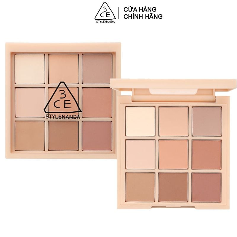 Bảng Phấn Mắt 9 Ô Màu Lì Siêu Xinh 3CE Multi Eye Palette - Dear Nude 8.5g (hàng sắp về)