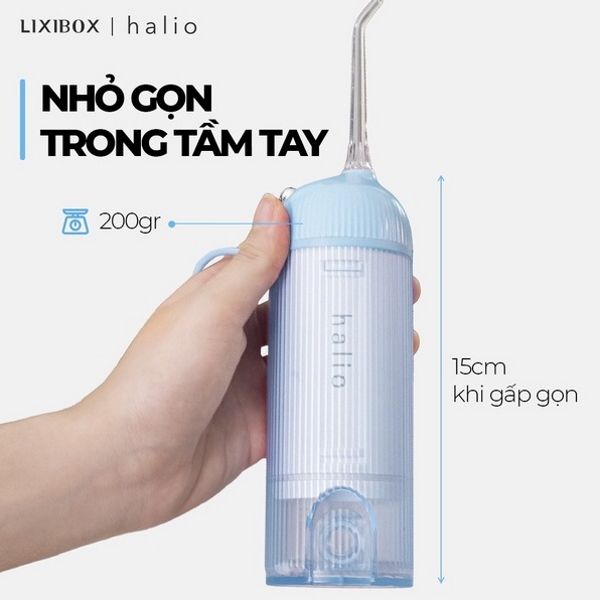 Máy Tăm Nước Cầm Tay Làm Sạch Răng Miệng, Chăm Sóc Nướu Halio UltraClean Oral Irrigator Sky Blue