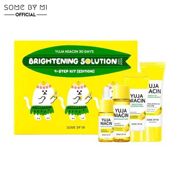 [4 Items] Bộ Kit Dưỡng Trắng Da Chiết Xuất Trái Thanh Yên Some By Mi Yuja Niacin 30Days Brightening Solution 4-Step Kit (Edition)