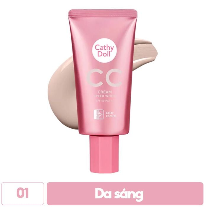 Kem Nền Che Phủ Mỏng Nhẹ, Cho Lớp Nền Mịn Mượt Cathy Doll Speed White CC Cream SPF50/Pa+++ 50ml