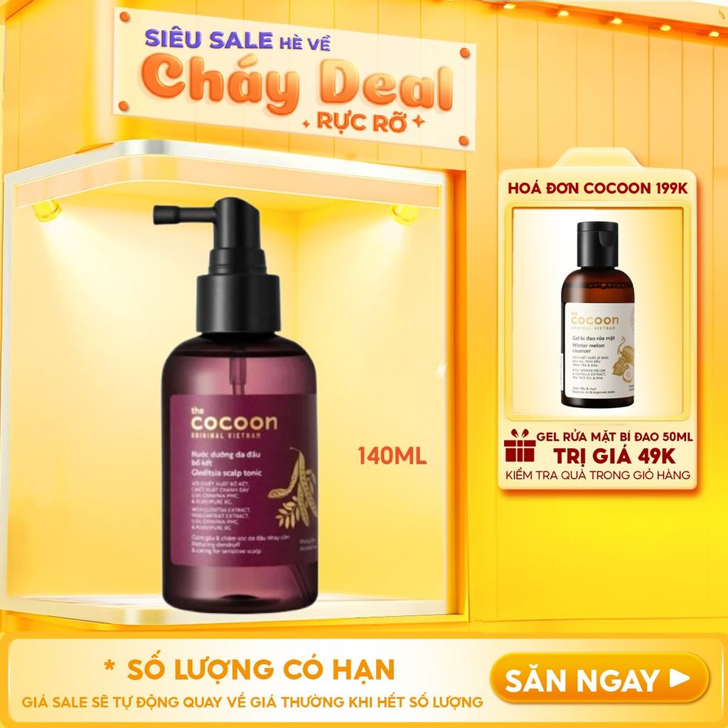 Nước Dưỡng Da Đầu Cocoon Bồ Kết Làm Giảm Gàu, Chăm Sóc Da Đầu Gleditsia Scalp Tonic