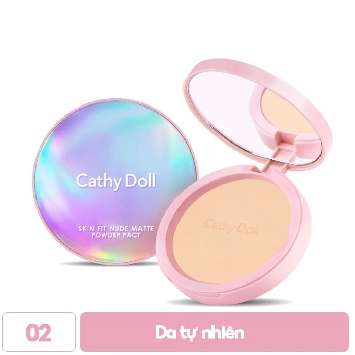 Phấn Nền Dạng Nén Che Phủ Hoàn Hảo Cathy Doll Skin Fit Nude Matte Powder Pact SPF30/Pa+++ 12g