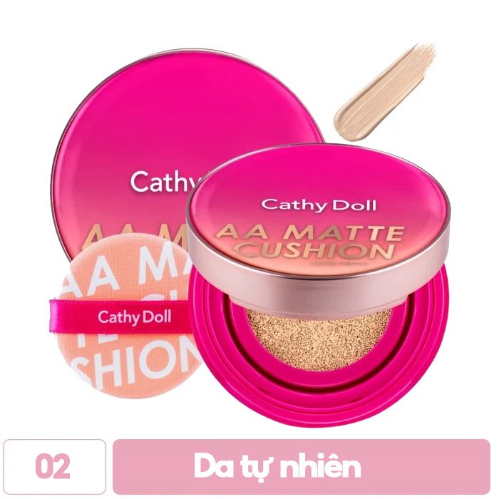 Phấn Nước Trang Điểm Che Phủ Hoàn Hảo Cathy Doll AA Matte Cushion SPF50 Acne And Sebum Control 10g