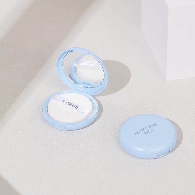 Phấn Phủ Dạng Nén Kiềm Dầu, Giúp Da Mịn Màng The Saem Saemmul Perfect Pore Pact 12g