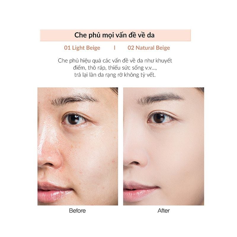 Kem Nền The Saem Che Phủ Tốt, Chiết Xuất Thiên Nhiên Airy Cotton Foundation SPF30/PA++