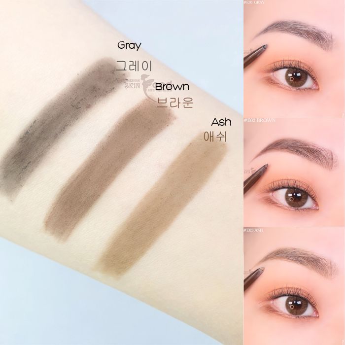 Chì Kẻ Mày Ngang Nét Mảnh, Lâu Trôi Black Rouge Half-Hard Drawing Master Eyebrow 0.07g - E01