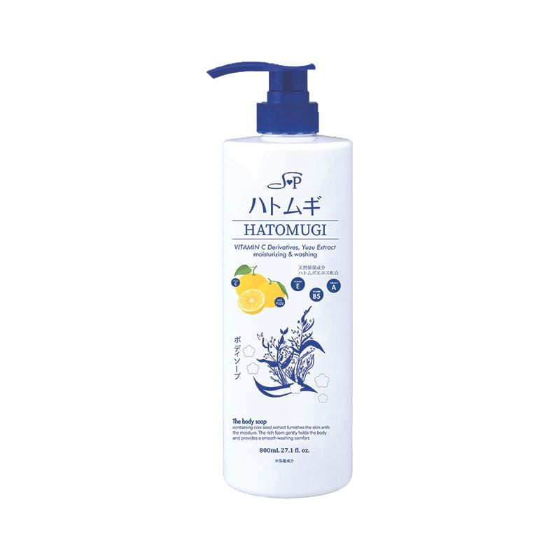 Sữa Tắm Hatomugi Dưỡng Ẩm, Hỗ Trợ Dưỡng Trắng Chiết Xuất Ý Dĩ Nhật Bản Moisturizing & Washing The Body Soap 800ml