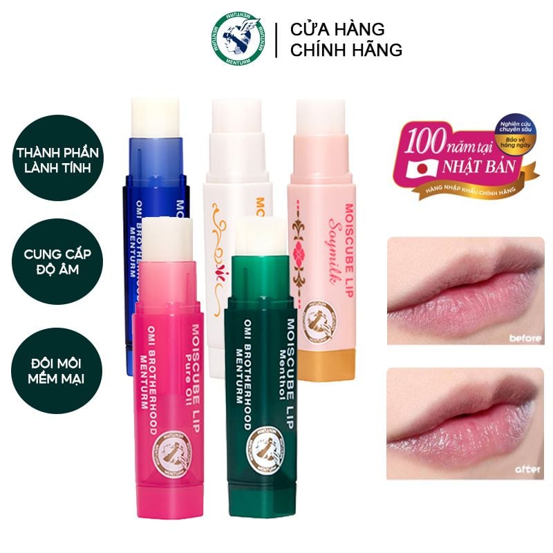 Son Dưỡng Môi OMI Dưỡng Ẩm, Ngừa Thâm Môi Hiệu Quả Moiscube Lip 4g #METHOL