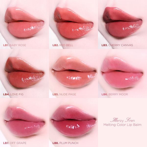  [LB1 -LB8] Son Dưỡng Ẩm Merzy Có Màu Cho Môi Mềm Mịn, Căng Mọng Siren Melting Color Lip Balm 3g 