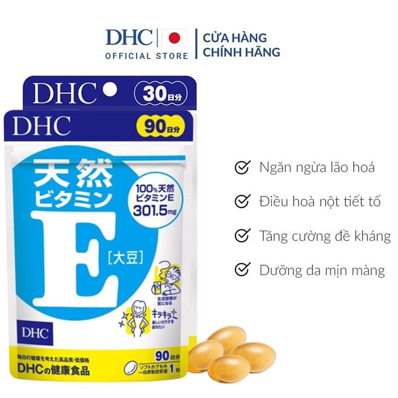 [GÓI 30 VIÊN/30 NGÀY] Viên Uống Bổ Sung Vitamin E DHC Natural Vitamin E