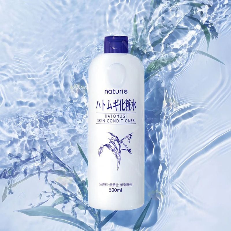 Nước Hoa Hồng Cấp Ẩm Hỗ Trợ Dưỡng Trắng Chiết Xuất Ý Dĩ Naturie Hatomugi Skin Conditioner 500ml