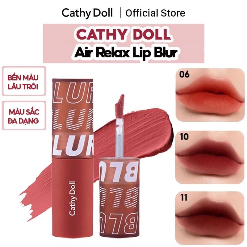 Son Kem Lì, Mịn Môi, Lâu Trôi Cathy Doll Air Relax Lip Blur 3.5g